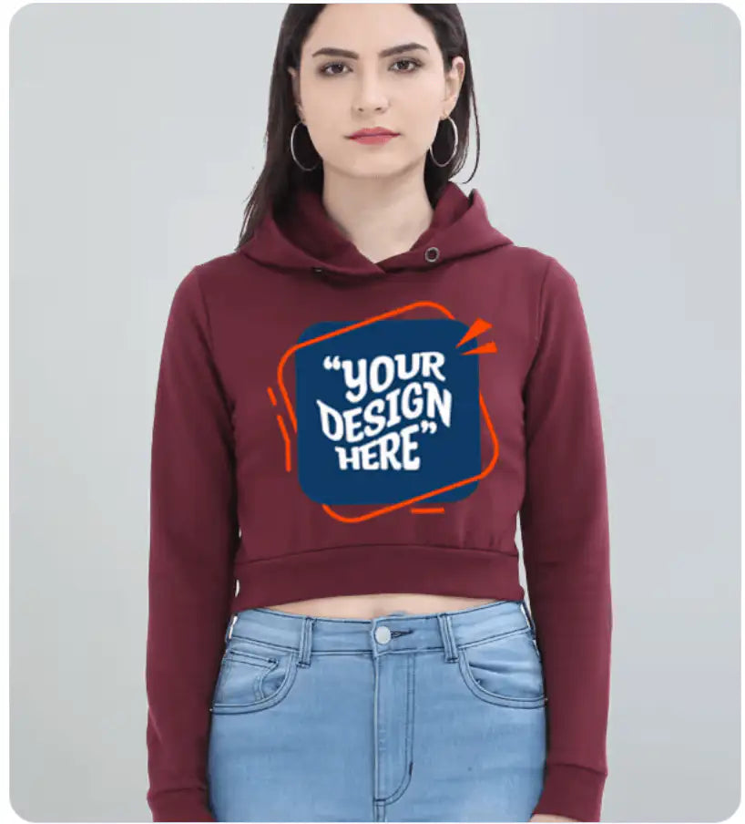 Women's Cropped Hoodie | Custom Print - AURA STUDIOS